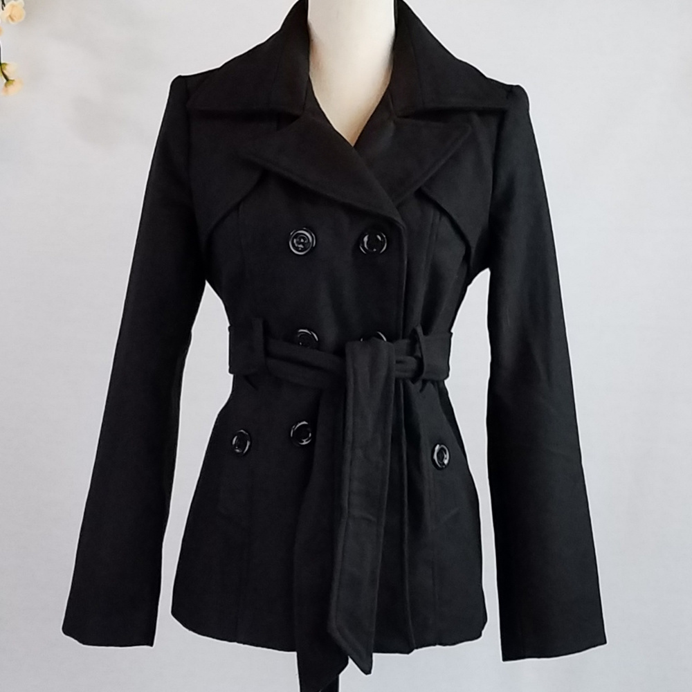 Ambiance Wool Blend Black Peacoat